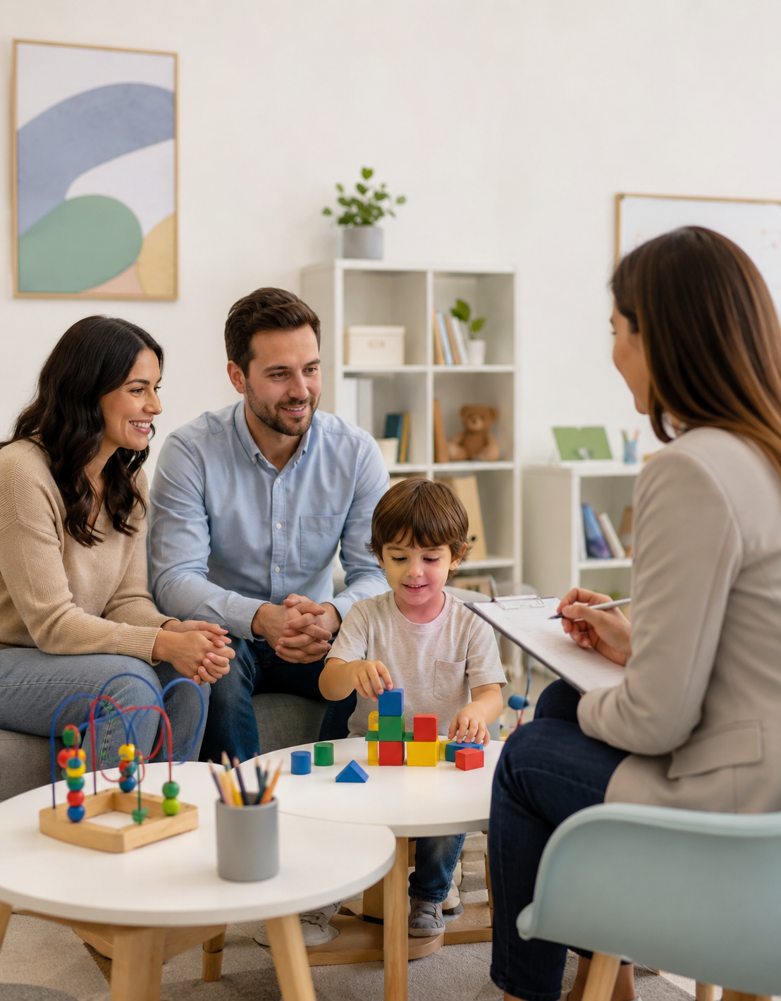 Child friendly therapy session in progress