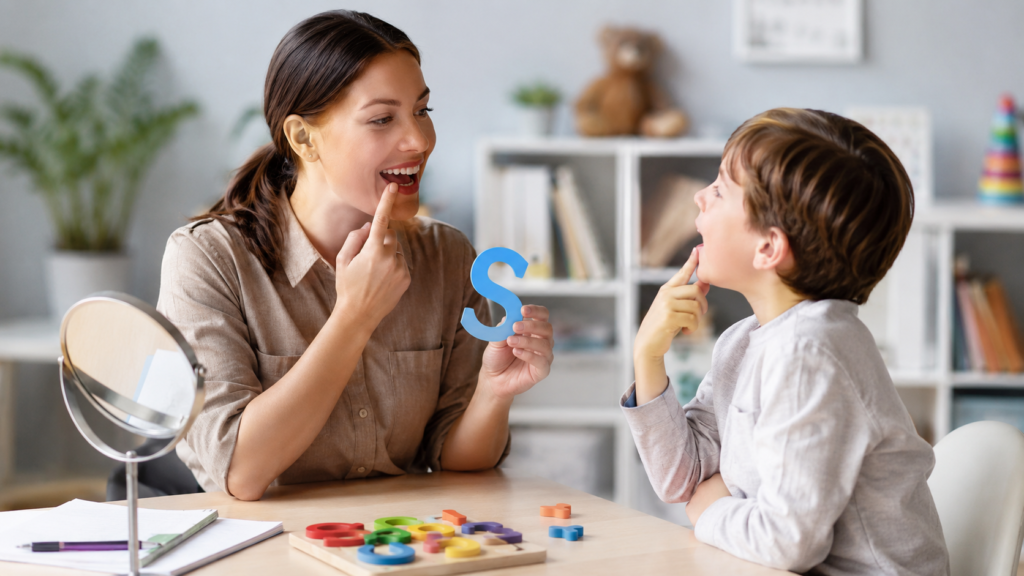 Speech therapy session in progress